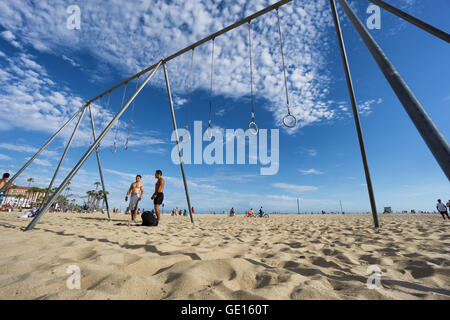 SANTA MONICA, USA - JUNE 18, 2016: Muscle beach is the birth place of the physical fitness boom in the US Stock Photo