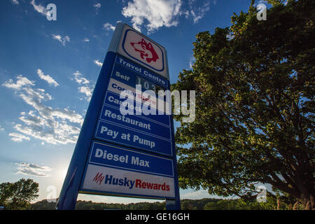 Husky gas station in Joyceville, Ont., on July 22, 2016. Stock Photo