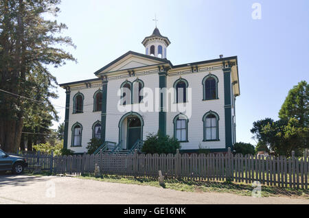 This building was portrayed as the school house in Alfred Hitchcocks' famous movie, Birds Stock Photo