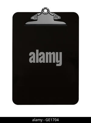 Classic Black Clipboard Empty Isolated on White Background. Stock Photo