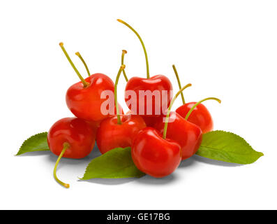 Pile of Cherries Isolated on White Background. Stock Photo