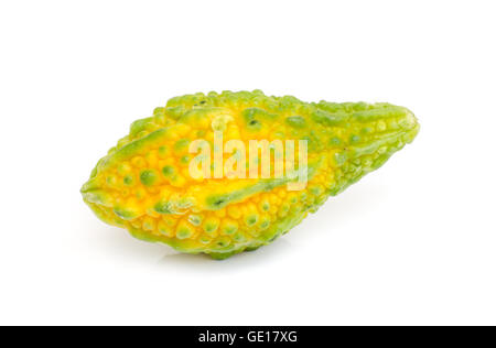 bitter gourd on the white background . Stock Photo