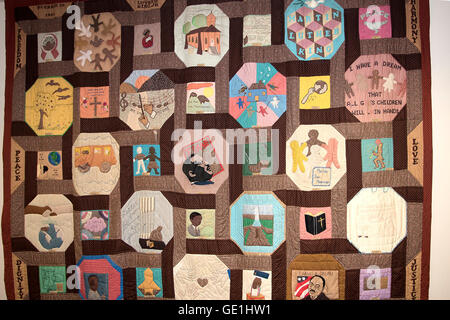 Quilt display at the Memorial Centre to Martin Luther King Jr in Atlanta is the capital of the state of Georgia Stock Photo