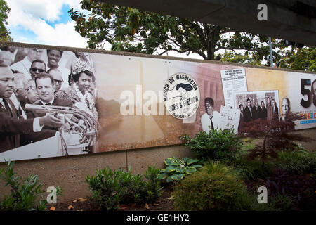 Wall display at the Memorial Centre to Martin Luther King Jr in Atlanta is the capital of the state of Georgia Stock Photo