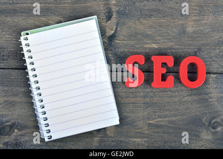 SEO word on wooden table Stock Photo