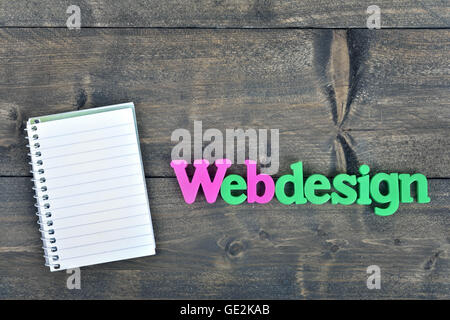 Webdesign word on wooden table Stock Photo