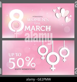 international woman day background. 8 march, use for greeting and invitation card. poster, backdrop. flat design. vector Stock Vector