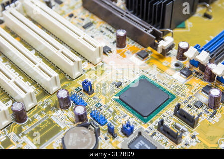 Chipset on mainboard pc, Computer micro circuit board Stock Photo