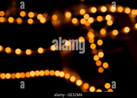 Abstract golden background, circular bokeh, out of focus lights Stock Photo