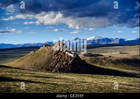 geography / travel, China, Tibet, Darchen, Chiu Gompa on Manasarovar lake, Additional-Rights-Clearance-Info-Not-Available Stock Photo