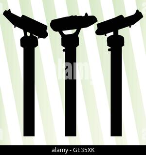 Tourist attraction coin operated binoculars tower viewer vector background Stock Vector