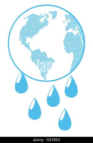 Globe with water drops global warming background vector concept Stock Vector