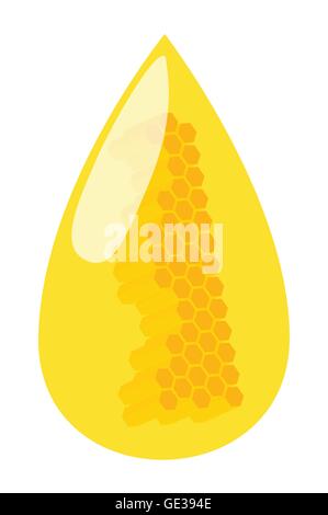 Honey drop with honey combs indise it vector background concept Stock Vector