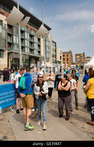 Ireland, Dublin, Smithfield Square, local people attending pets in the city show Stock Photo