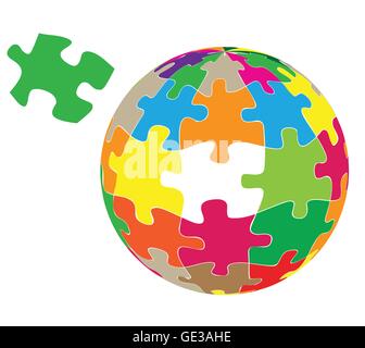 Colorful globe puzzle vector background for poster Stock Vector