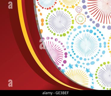 Colorful vector background with round and star elements for poster Stock Vector