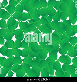 Irish four leaf lucky clovers happy St. Patrick's day background vector Stock Vector