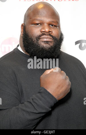 BALA CYNWYD, PA- JANUARY 7 : Mark Henry, former American power lifter, Olympic weightlifter, strongman, and WWE professional wrestler pictured at MIX 106.1 performance theater in Bala Cynwyd, Pa on January 7, 2014. Credit: Star Shooter / MediaPunch Inc. Stock Photo