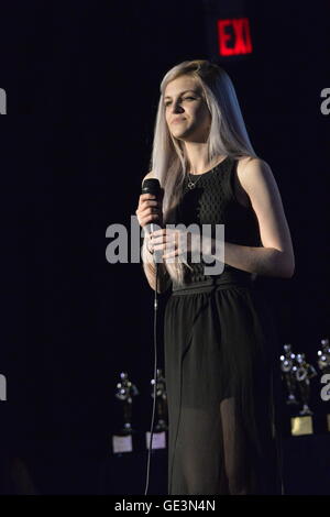 Bellmore, New York, USA. July 21, 2016. Singer SARAH BARRIOS performs at the 19th Annual Long Island International Film Expo Awards Ceremony, LIIFE 2016, held at the historic Bellmore Movies.  LIIFE was called one of the 25 Coolest Film Festivals in the World by MovieMaker Magazine. Credit:  Ann E Parry/Alamy Live News Stock Photo