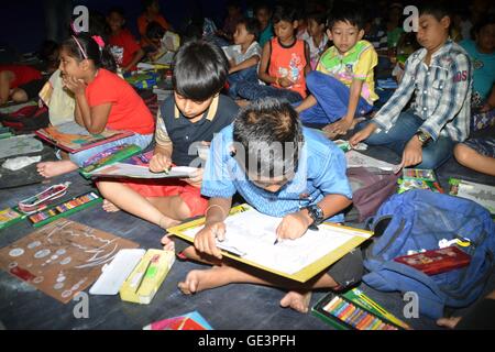 Art competition among kids Stock Photo