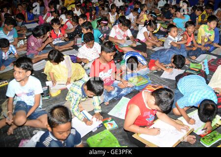 Art competition among kids Stock Photo