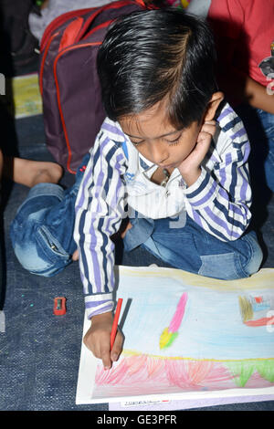 Art competition among kids Stock Photo