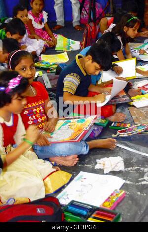 Art competition among kids Stock Photo