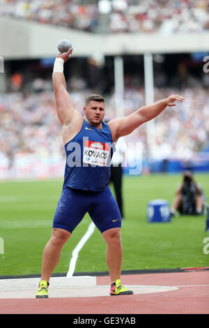 London, UK. 23rd July 2016. IAAF Diamond League Anniversary Games. Joe KOVACS winner of the Shot Put. Credit:  Simon Balson/Alamy Live News Stock Photo