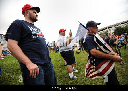 Cleveland, Ohio, USA. 18th July, 2016. Trump rally supporters during the Republican National Convention. © Axelle Horstmann/ZUMA Wire/Alamy Live News Stock Photo