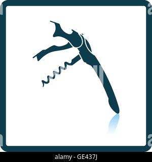 Waiter corkscrew icon. Shadow reflection design. Vector illustration. Stock Vector