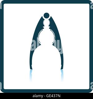 Nutcracker pliers icon. Shadow reflection design. Vector illustration. Stock Vector