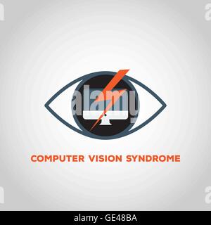 computer vision syndrome Stock Vector