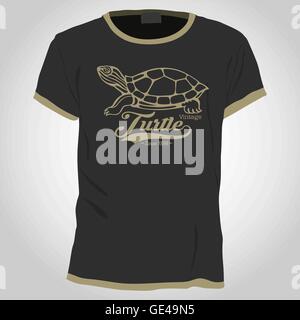 turtle shirt design Stock Vector