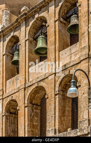 Italy Sicily Noto Church of San Michele Arcangelo bells Stock Photo