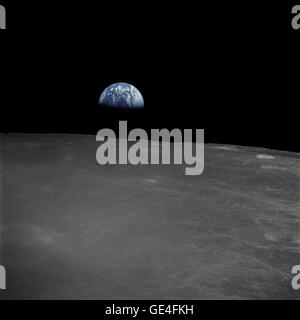 Earthrise over the moon taken from Apollo 11 during July 1969's history ...