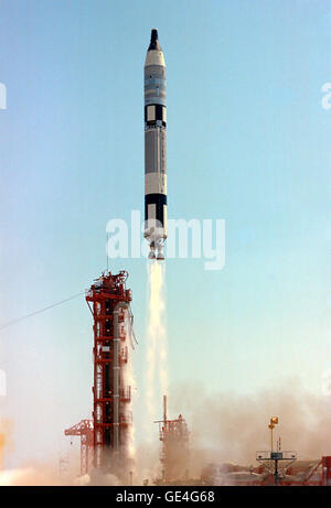 Gemini-Titan 4 (GT-4) lift-off from Pad 19. This flight included the first spacewalk by an American astronaut.  Image # : 65C-4151 Stock Photo