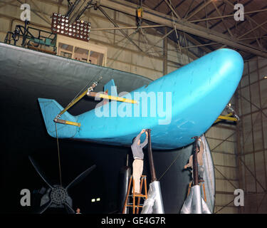 (October 15, 1964) Full scale model of the HL-10 lifting body mounted in the 30 x 60 Full Scale Tunnel at Langley.   Image # : L-1964-09692 Stock Photo
