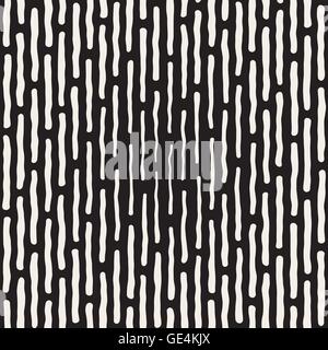 Vector Seamless Hand Drawn Vertical Rectangles Halftone Pattern Stock Vector