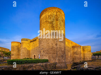 Sicily Catania Ursino castle Stock Photo