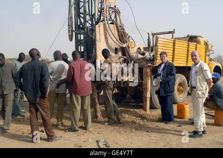 In Africa water is in-depth, it is necessary to make a drilling. Stock Photo