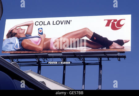 RC Cola billboard in Los Angeles circa 1985 Stock Photo