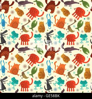 seamless pattern with animals Stock Vector
