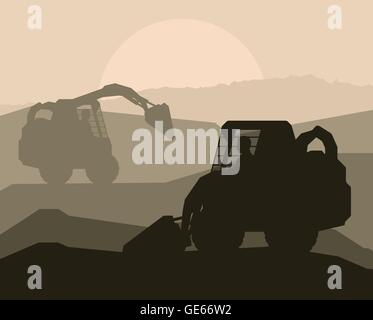 front loader construction machine vector flat illustration Stock Vector ...
