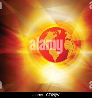 Global warming hot globe concept vector abstract background for poster Stock Vector