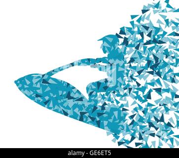 Water ski jet bike vector abstract background concept Stock Vector