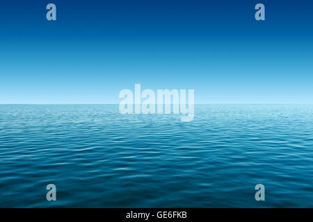 calm blue sea and gradient blue sky background Stock Photo