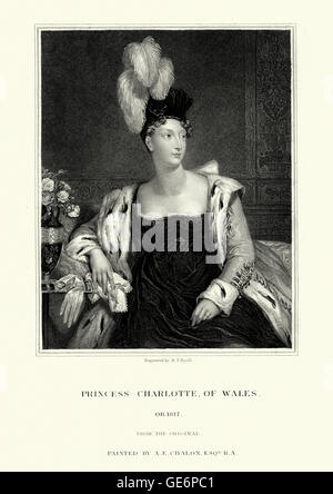 Portrait of Princess Charlotte of Wales the only child of George, Prince of Wales (later to become King George IV) and Caroline Stock Photo