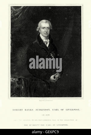 Lord Liverpool British Prime Minister 1812 1827 Stock Photo   Portrait Of Robert Jenkinson 2nd Earl Of Liverpool An English Politician Ge6pc9 