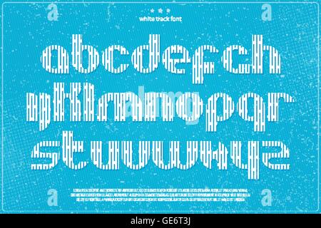 set of white imprint style alphabet letters on grunge paper texture. vector font type design. modern, bold lettering icons. vint Stock Vector