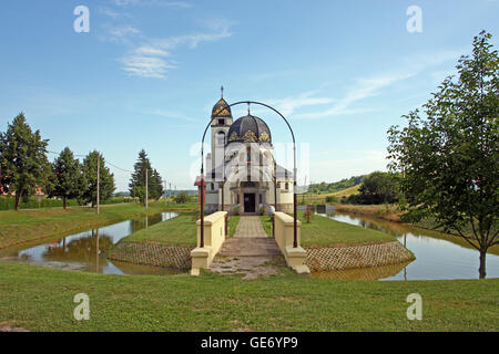 Eastern - rites catholic church of the annunciation, Greek Catholic church in Pribic, near Krasic, Croatia Stock Photo